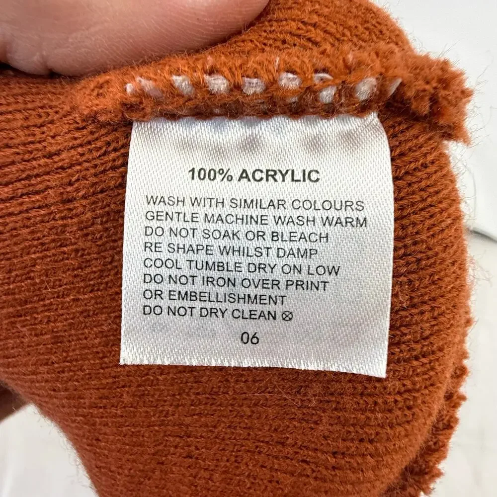 Furtalk Orange Cuffed Beanie Hat